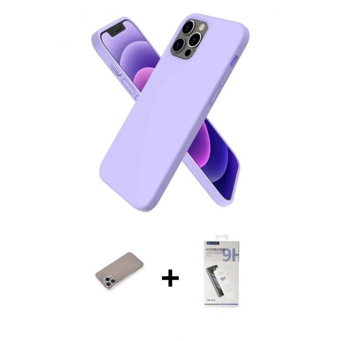 MARSİLYAN™- iPhone 12 Pro Max Kılıf Kozmos Yansıma Özel Seri - Şeffaf Uv Polymer Nano Ekran Koruyucu + Shine Kamera Lens Koruma Cam - SABE