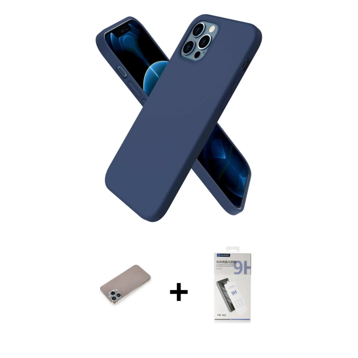 MARSİLYAN™- iPhone 12 Pro Max Kılıf Kozmos Yansıma Özel Seri - Şeffaf Uv Polymer Nano Ekran Koruyucu + Shine Kamera Lens Koruma Cam - SABE
