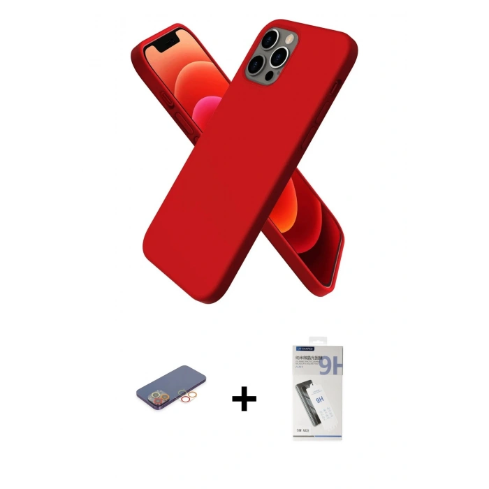 MARSİLYAN™- iPhone 12 Pro Max Kılıf Kozmos Yansıma Özel Seri - Şeffaf Uv Polymer Nano Ekran Koruyucu + Renkli Kamera Lens Koruma Cam - TU