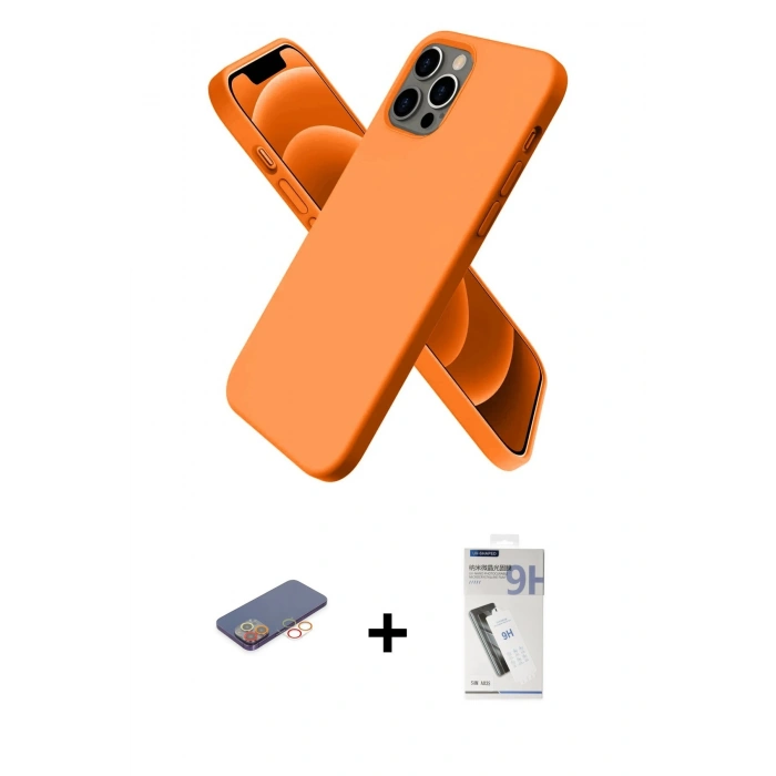 MARSİLYAN™- iPhone 12 Pro Max Kılıf Kozmos Yansıma Özel Seri - Şeffaf Uv Polymer Nano Ekran Koruyucu + Renkli Kamera Lens Koruma Cam - TU