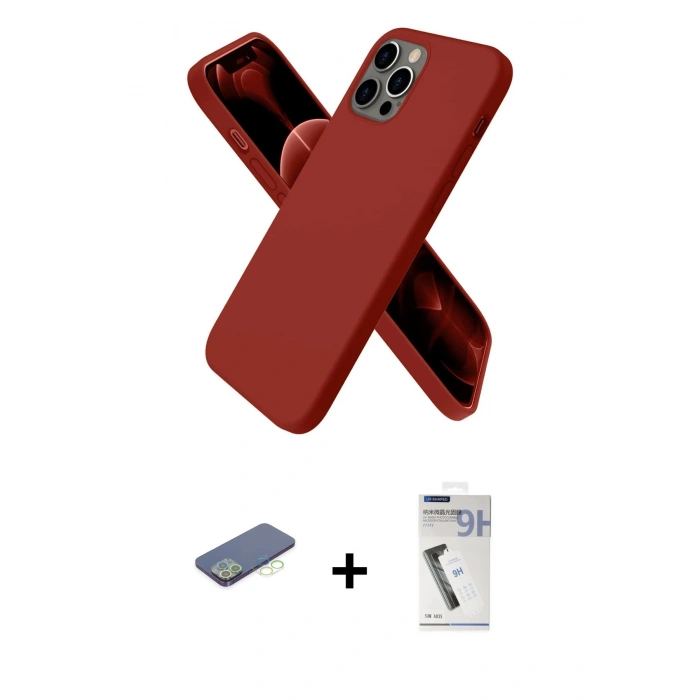 MARSİLYAN™- iPhone 12 Pro Max Kılıf Kozmos Yansıma Özel Seri - Şeffaf Uv Polymer Nano Ekran Koruyucu + Yeşil Renkli Kamera Lens Koruma Cam