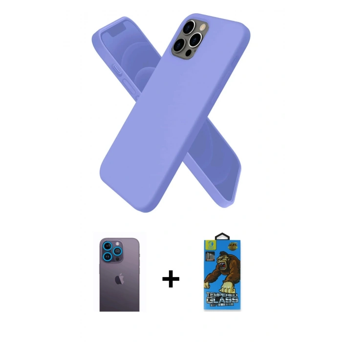 MARSİLYAN™- iPhone 12 Pro Max Kılıf Kozmos Yansıma Özel Seri - Siyah 18D Cam Ekran Koruyucu + Neon Fosforlu Kamera Lens - MI