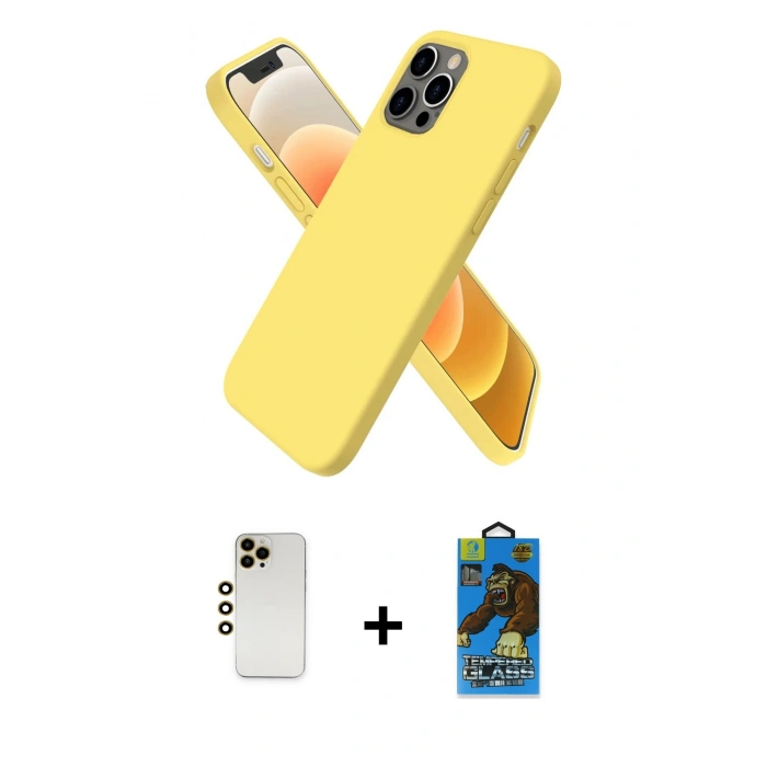 MARSİLYAN™- iPhone 12 Pro Max Kılıf Kozmos Yansıma Özel Seri - Siyah 18D Cam Ekran Koruyucu + Shine Kamera Lens - GD