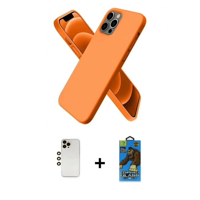 MARSİLYAN™- iPhone 12 Pro Max Kılıf Kozmos Yansıma Özel Seri - Siyah 18D Cam Ekran Koruyucu + Shine Kamera Lens - GD