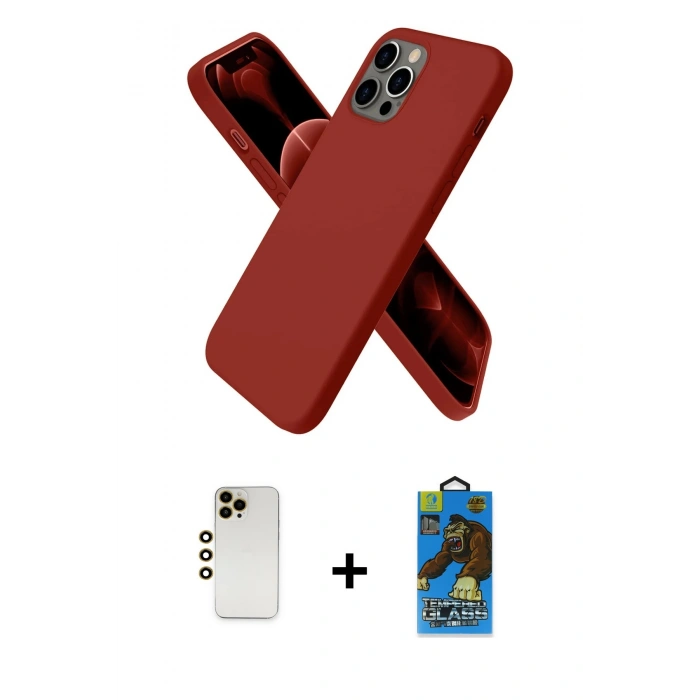 MARSİLYAN™- iPhone 12 Pro Max Kılıf Kozmos Yansıma Özel Seri - Siyah 18D Cam Ekran Koruyucu + Shine Kamera Lens - GD