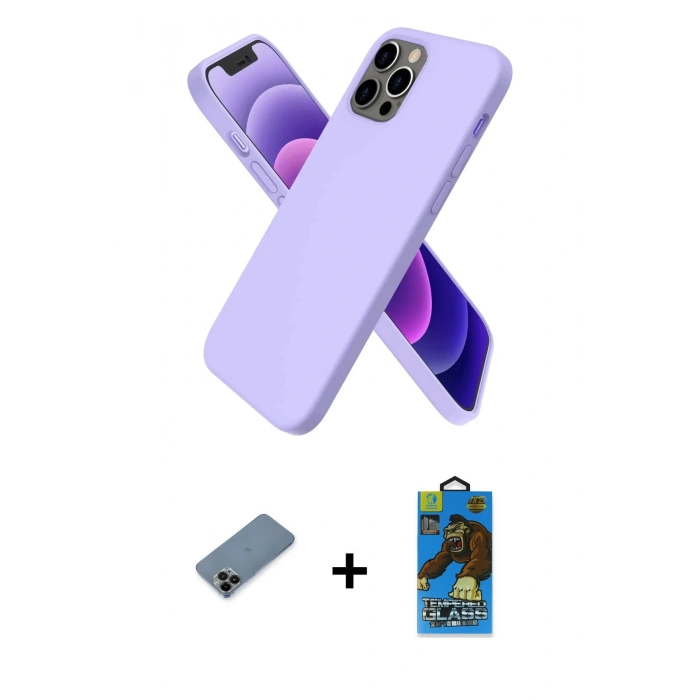 MARSİLYAN™- iPhone 12 Pro Max Kılıf Kozmos Yansıma Özel Seri - Siyah 18D Cam Ekran Koruyucu + Shine Kamera Lens Koruma Cam - SH