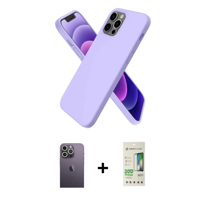 MARSİLYAN™- iPhone 12 Pro Max Kılıf Kozmos Yansıma Özel Seri - Siyah 20D Premium Cam Ekran Koruyucu + Beyaz Neon Fosforlu Kamera Lens