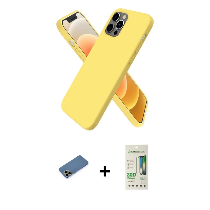 MARSİLYAN™- iPhone 12 Pro Max Kılıf Kozmos Yansıma Özel Seri - Siyah 20D Premium Cam Ekran Koruyucu + Shine Kamera Lens Koruma Cam - GD