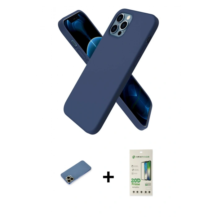 MARSİLYAN™- iPhone 12 Pro Max Kılıf Kozmos Yansıma Özel Seri - Siyah 20D Premium Cam Ekran Koruyucu + Shine Kamera Lens Koruma Cam - GD