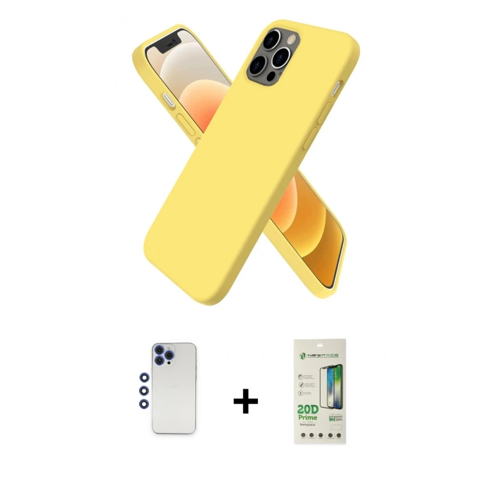MARSİLYAN™- iPhone 12 Pro Max Kılıf Kozmos Yansıma Özel Seri - Siyah 20D Premium Cam Ekran Koruyucu + Shine Kamera Lens - LT