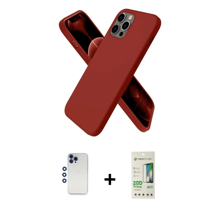 MARSİLYAN™- iPhone 12 Pro Max Kılıf Kozmos Yansıma Özel Seri - Siyah 20D Premium Cam Ekran Koruyucu + Shine Kamera Lens - LT