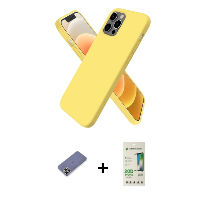 MARSİLYAN™- iPhone 12 Pro Max Kılıf Kozmos Yansıma Özel Seri - Siyah 20D Premium Cam Ekran Koruyucu + Metal Kamera Lens Koruma Cam - GD