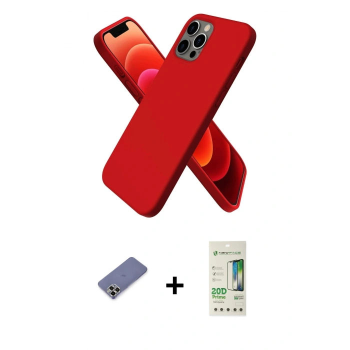 MARSİLYAN™- iPhone 12 Pro Max Kılıf Kozmos Yansıma Özel Seri - Siyah 20D Premium Cam Ekran Koruyucu + Metal Kamera Lens Koruma Cam - GD