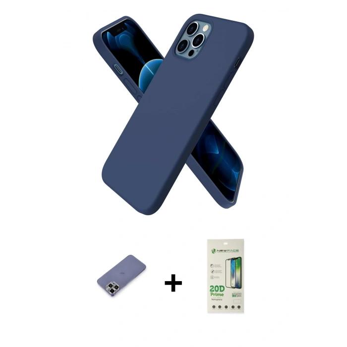 MARSİLYAN™- iPhone 12 Pro Max Kılıf Kozmos Yansıma Özel Seri - Siyah 20D Premium Cam Ekran Koruyucu + Metal Kamera Lens Koruma Cam - GD