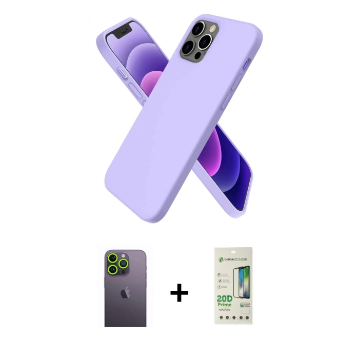 MARSİLYAN™- iPhone 12 Pro Max Kılıf Kozmos Yansıma Özel Seri - Siyah 20D Premium Cam Ekran Koruyucu + Neon Fosforlu Kamera Lens - YL