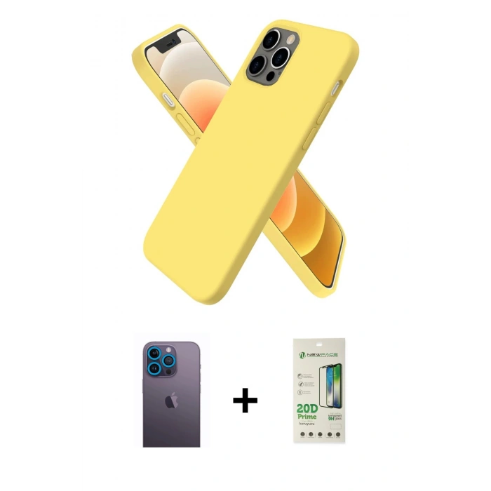 MARSİLYAN™- iPhone 12 Pro Max Kılıf Kozmos Yansıma Özel Seri - Siyah 20D Premium Cam Ekran Koruyucu + Neon Fosforlu Kamera Lens - MI