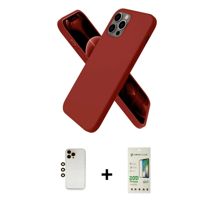 MARSİLYAN™- iPhone 12 Pro Max Kılıf Kozmos Yansıma Özel Seri - Siyah 20D Premium Cam Ekran Koruyucu + Shine Kamera Lens - GD