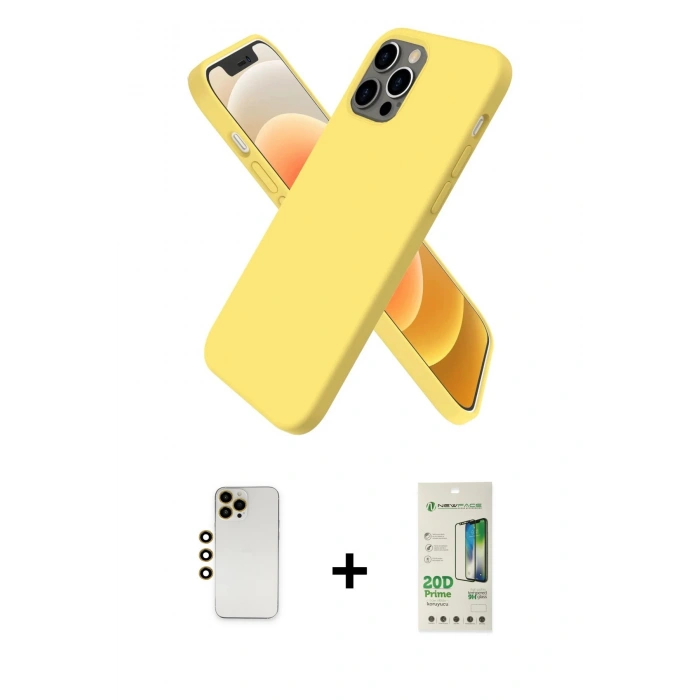 MARSİLYAN™- iPhone 12 Pro Max Kılıf Kozmos Yansıma Özel Seri - Siyah 20D Premium Cam Ekran Koruyucu + Shine Kamera Lens - GD