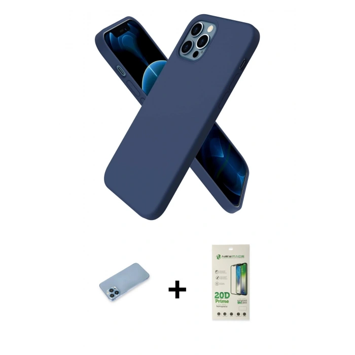 MARSİLYAN™- iPhone 12 Pro Max Kılıf Kozmos Yansıma Özel Seri - Siyah 20D Premium Cam Ekran Koruyucu + Shine Kamera Lens Koruma Cam - MI