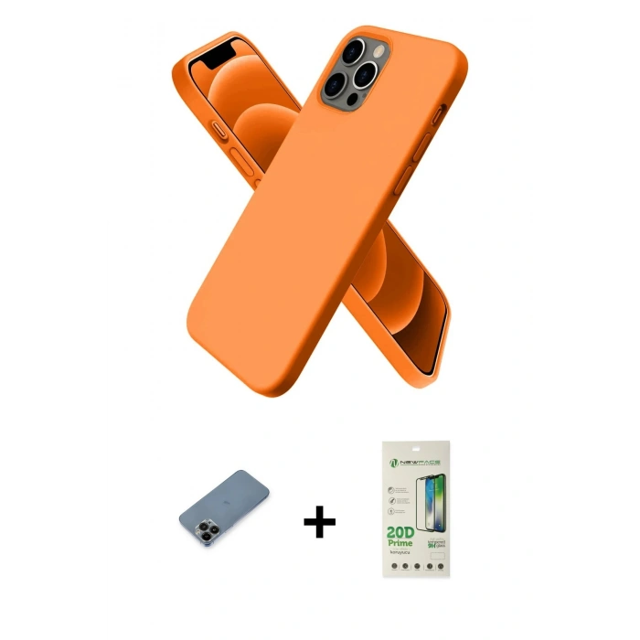 MARSİLYAN™- iPhone 12 Pro Max Kılıf Kozmos Yansıma Özel Seri - Siyah 20D Premium Cam Ekran Koruyucu + Shine Kamera Lens Koruma Cam - SH