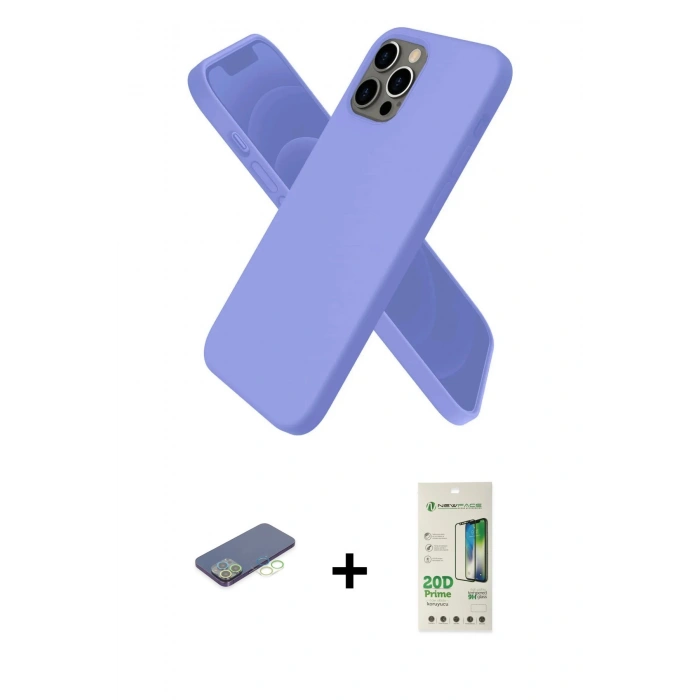 MARSİLYAN™- iPhone 12 Pro Max Kılıf Kozmos Yansıma Özel Seri - Siyah 20D Premium Cam Ekran Koruyucu + Renkli Kamera Lens Koruma Cam - YL