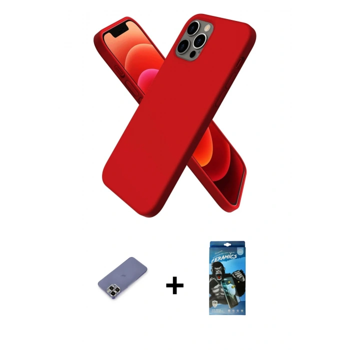 MARSİLYAN™- iPhone 12 Pro Max Kılıf Kozmos Yansıma Özel Seri - Siyah 34D Izgaralı Cam + Metal Kamera Lens Koruma Cam - GD