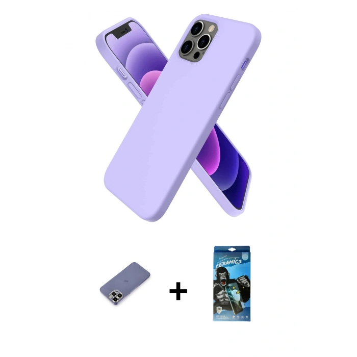 MARSİLYAN™- iPhone 12 Pro Max Kılıf Kozmos Yansıma Özel Seri - Siyah 34D Izgaralı Cam + Metal Kamera Lens Koruma Cam - GD