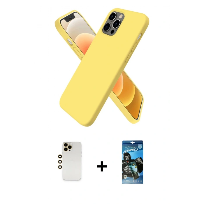 MARSİLYAN™- iPhone 12 Pro Max Kılıf Kozmos Yansıma Özel Seri - Siyah 34D Izgaralı Cam + Shine Kamera Lens - GD