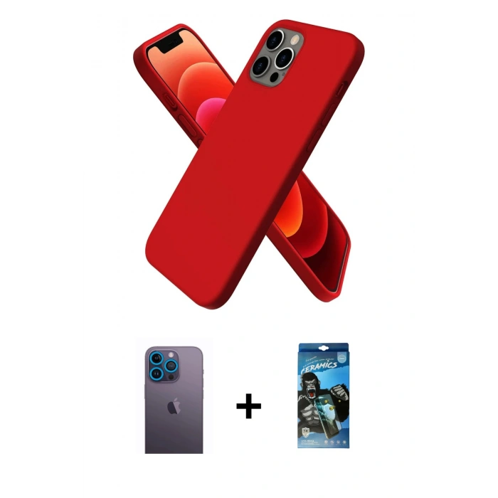 MARSİLYAN™- iPhone 12 Pro Max Kılıf Kozmos Yansıma Özel Seri - Siyah 34D Izgaralı Cam + Mavi Neon Fosforlu Kamera Lens