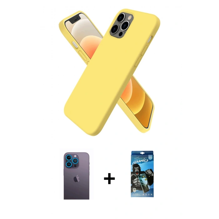 MARSİLYAN™- iPhone 12 Pro Max Kılıf Kozmos Yansıma Özel Seri - Siyah 34D Izgaralı Cam + Mavi Neon Fosforlu Kamera Lens