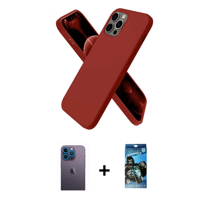 MARSİLYAN™- iPhone 12 Pro Max Kılıf Kozmos Yansıma Özel Seri - Siyah 34D Izgaralı Cam + Mavi Neon Fosforlu Kamera Lens