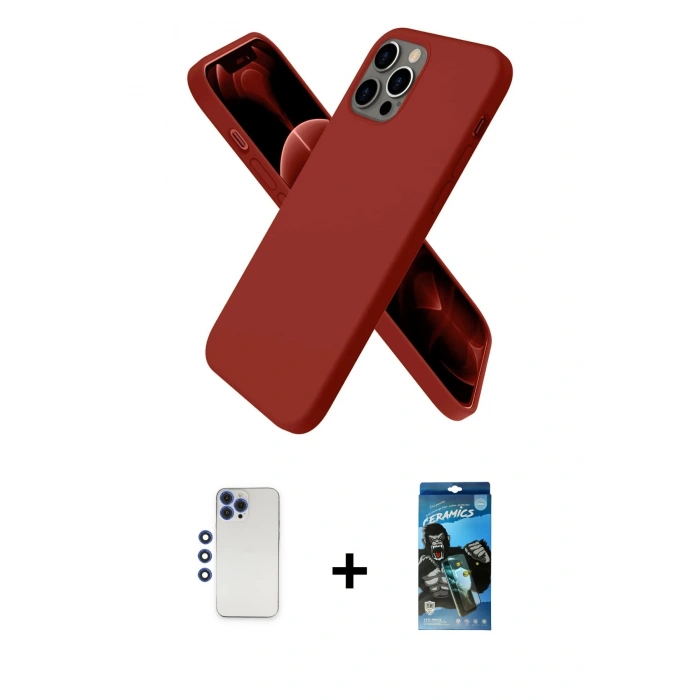 MARSİLYAN™- iPhone 12 Pro Max Kılıf Kozmos Yansıma Özel Seri - Siyah 34D Izgaralı Cam + Shine Kamera Lens - LT