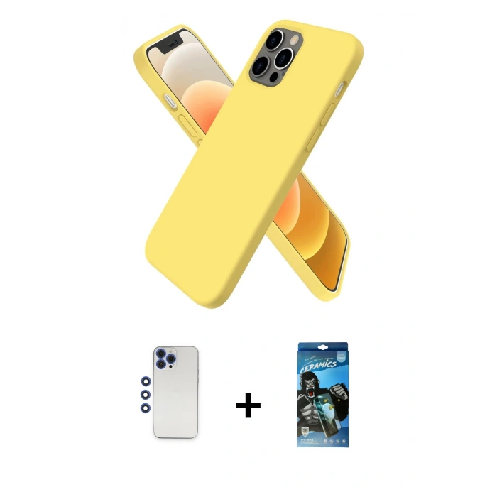 MARSİLYAN™- iPhone 12 Pro Max Kılıf Kozmos Yansıma Özel Seri - Siyah 34D Izgaralı Cam + Shine Kamera Lens - LT