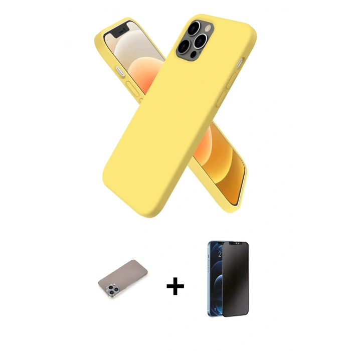 MARSİLYAN™- iPhone 12 Pro Max Kılıf Kozmos Yansıma Özel Seri - Siyah 3D Antistatik Hayalet Cam Ekran Koruyucu + Shine Kamera Lens Koruma Cam - SABE