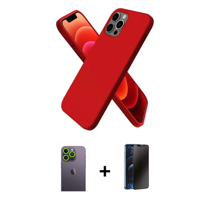 MARSİLYAN™- iPhone 12 Pro Max Kılıf Kozmos Yansıma Özel Seri - Siyah 3D Antistatik Hayalet Cam Ekran Koruyucu + Neon Fosforlu Kamera Lens - YL