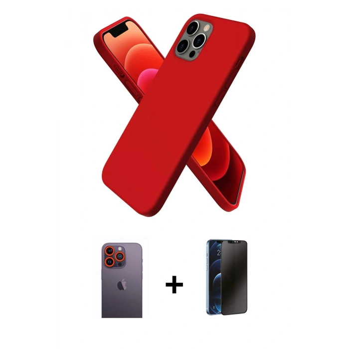 MARSİLYAN™- iPhone 12 Pro Max Kılıf Kozmos Yansıma Özel Seri - Siyah 3D Antistatik Hayalet Cam Ekran Koruyucu + Neon Fosforlu Kamera Lens - TU