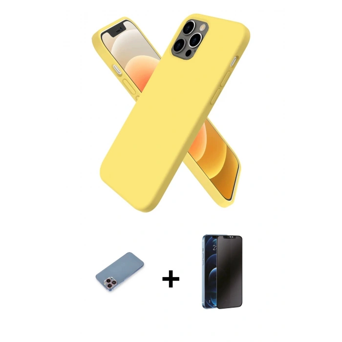 MARSİLYAN™- iPhone 12 Pro Max Kılıf Kozmos Yansıma Özel Seri - Siyah 3D Antistatik Hayalet Cam Ekran Koruyucu + Shine Kamera Lens Koruma Cam - PE