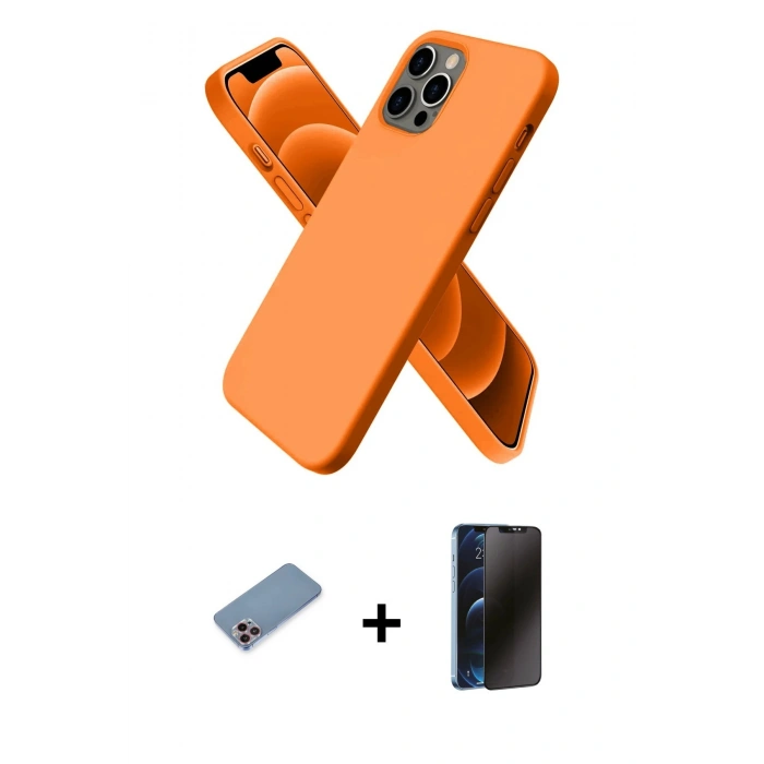 MARSİLYAN™- iPhone 12 Pro Max Kılıf Kozmos Yansıma Özel Seri - Siyah 3D Antistatik Hayalet Cam Ekran Koruyucu + Shine Kamera Lens Koruma Cam - PE
