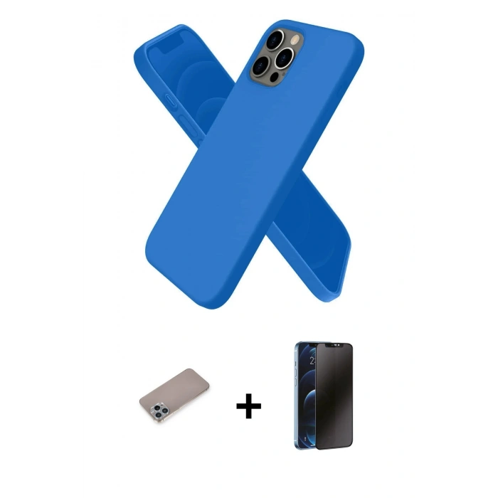 MARSİLYAN™- iPhone 12 Pro Max Kılıf Kozmos Yansıma Özel Seri - Siyah 3D Antistatik Hayalet Cam Ekran Koruyucu + Shine Kamera Lens Koruma Cam - SABE