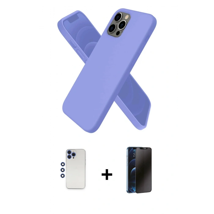 MARSİLYAN™- iPhone 12 Pro Max Kılıf Kozmos Yansıma Özel Seri - Siyah 3D Antistatik Hayalet Cam Ekran Koruyucu + Shine Kamera Lens - LT