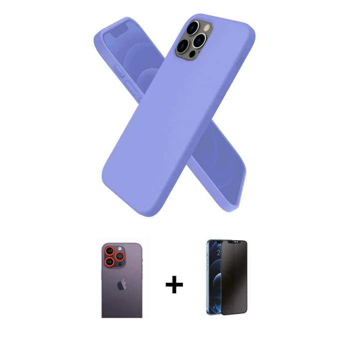 MARSİLYAN™- iPhone 12 Pro Max Kılıf Kozmos Yansıma Özel Seri - Siyah 3D Antistatik Hayalet Cam Ekran Koruyucu + Neon Fosforlu Kamera Lens - TU