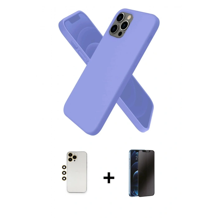 MARSİLYAN™- iPhone 12 Pro Max Kılıf Kozmos Yansıma Özel Seri - Siyah 3D Antistatik Hayalet Cam Ekran Koruyucu + Shine Kamera Lens - GD