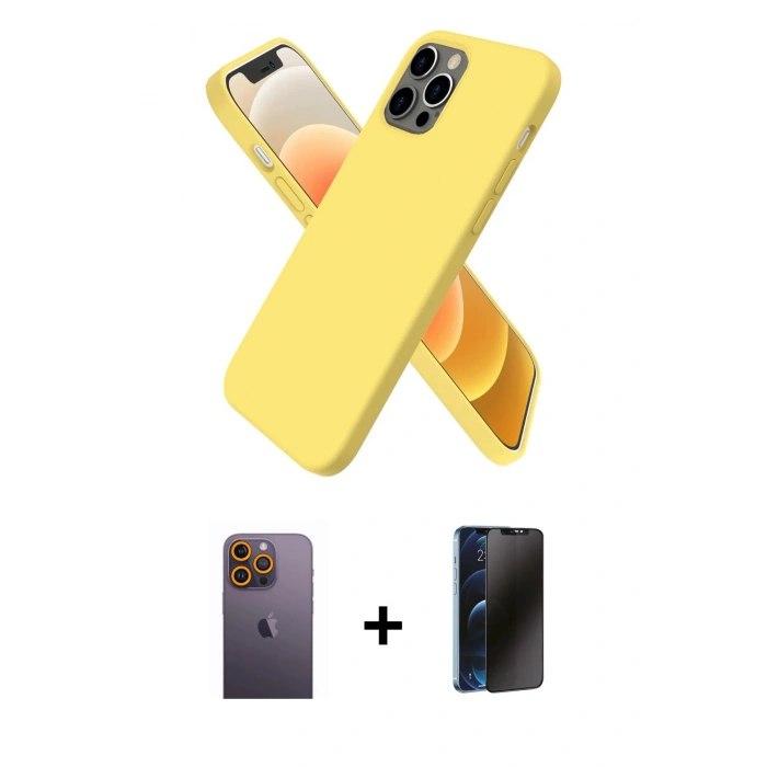MARSİLYAN™- iPhone 12 Pro Max Kılıf Kozmos Yansıma Özel Seri - Siyah 3D Antistatik Hayalet Cam Ekran Koruyucu + Neon Fosforlu Kamera Lens - SI