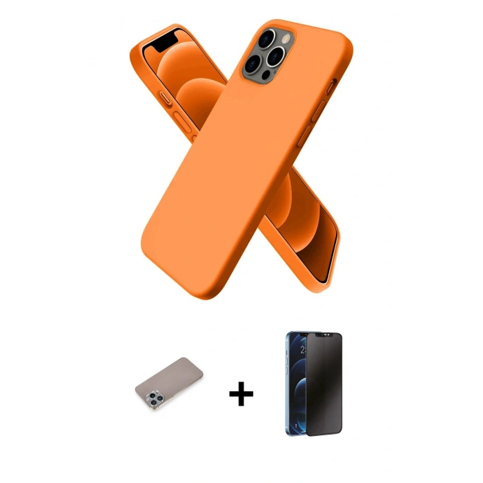 MARSİLYAN™- iPhone 12 Pro Max Kılıf Kozmos Yansıma Özel Seri - Siyah 3D Antistatik Hayalet Cam Ekran Koruyucu + Shine Kamera Lens Koruma Cam - SABE