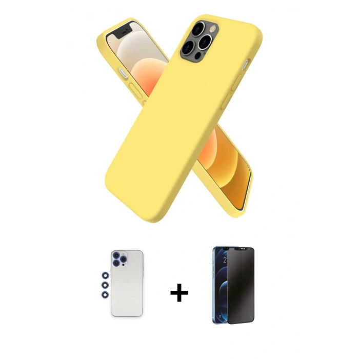 MARSİLYAN™- iPhone 12 Pro Max Kılıf Kozmos Yansıma Özel Seri - Siyah 3D Antistatik Hayalet Cam Ekran Koruyucu + Shine Kamera Lens - LT