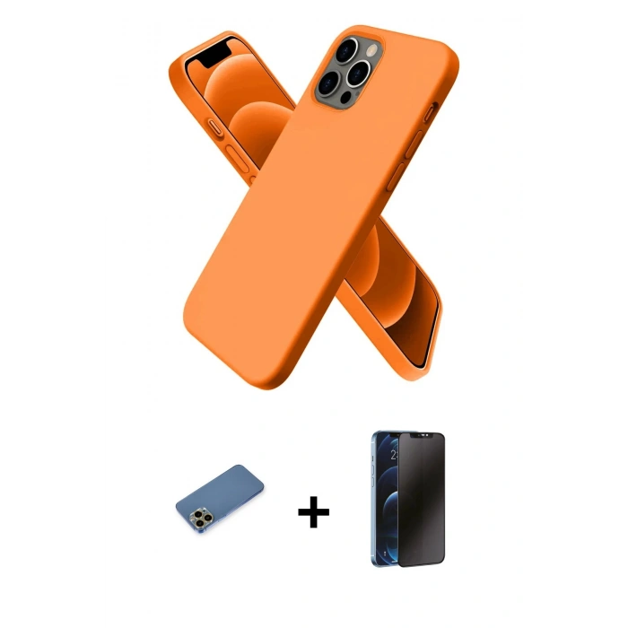 MARSİLYAN™- iPhone 12 Pro Max Kılıf Kozmos Yansıma Özel Seri - Siyah 3D Antistatik Hayalet Cam Ekran Koruyucu + Shine Kamera Lens Koruma Cam - GD