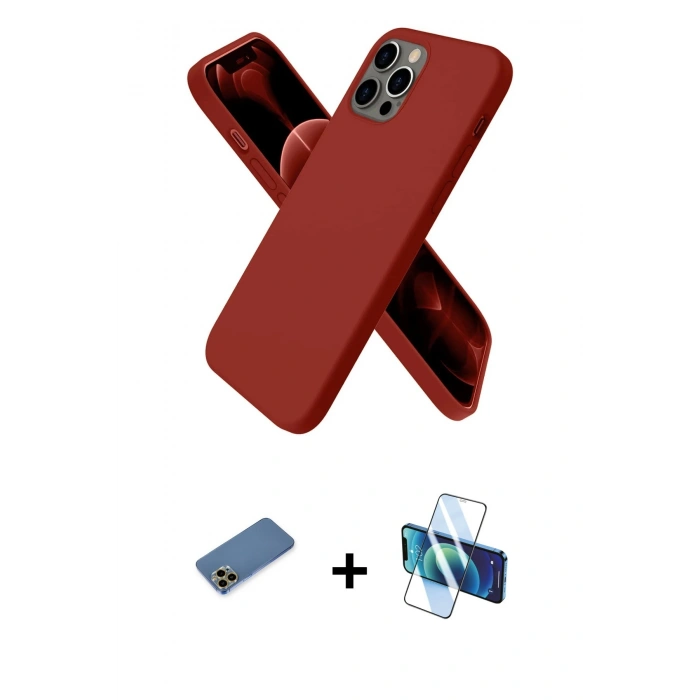 MARSİLYAN™- iPhone 12 Pro Max Kılıf Kozmos Yansıma Özel Seri - Siyah 3D Antistatik Seramik Nano Ekran Koruyucu + Shine Kamera Lens Koruma Cam - GD