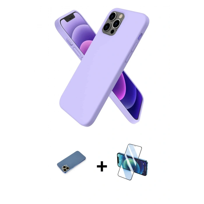 MARSİLYAN™- iPhone 12 Pro Max Kılıf Kozmos Yansıma Özel Seri - Siyah 3D Antistatik Seramik Nano Ekran Koruyucu + Shine Kamera Lens Koruma Cam - GD