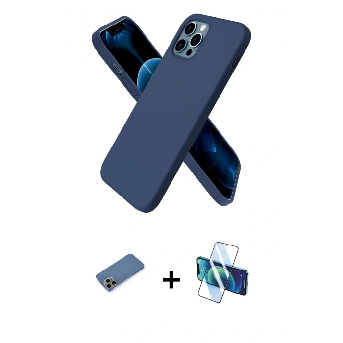 MARSİLYAN™- iPhone 12 Pro Max Kılıf Kozmos Yansıma Özel Seri - Siyah 3D Antistatik Seramik Nano Ekran Koruyucu + Shine Kamera Lens Koruma Cam - GD