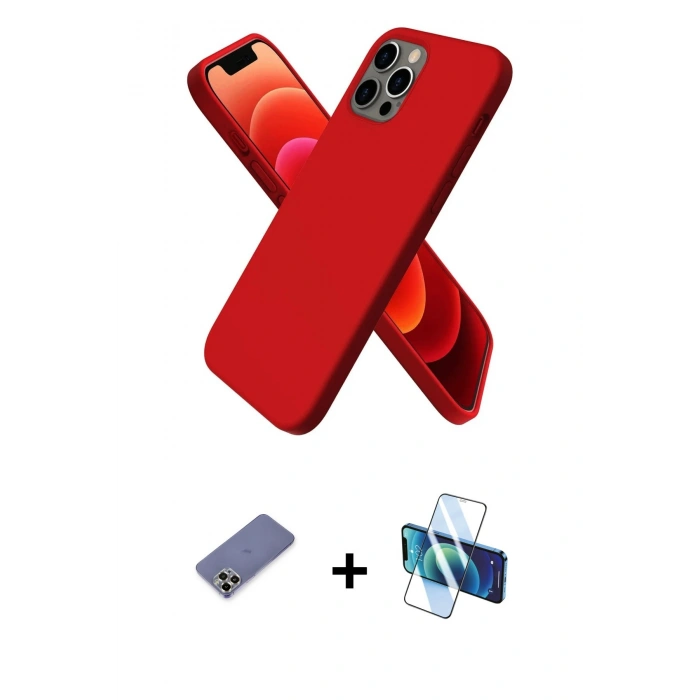 MARSİLYAN™- iPhone 12 Pro Max Kılıf Kozmos Yansıma Özel Seri - Siyah 3D Antistatik Seramik Nano Ekran Koruyucu + Metal Kamera Lens Koruma Cam - GD